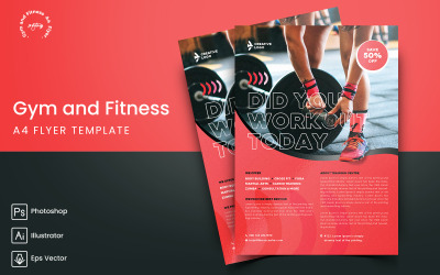 Gym och Fitness Flyer Print och Social Media Mall-09