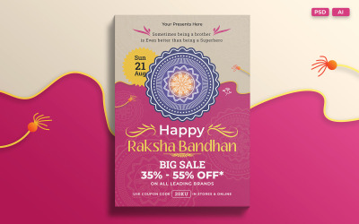 Modèle d&amp;#39;impression de flyer et de médias sociaux de Raksha Bandhan