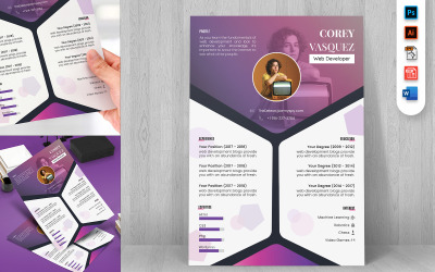 Ontwerper en ontwikkelaar CV CV A4-sjabloon afdrukken