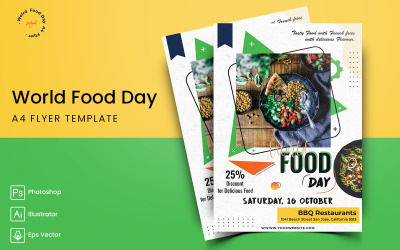 Světový den jídla pro tisk letáků a šablonu pro sociální média