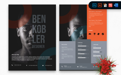 UI och UX Deigner CV CV-utskriftsmall
