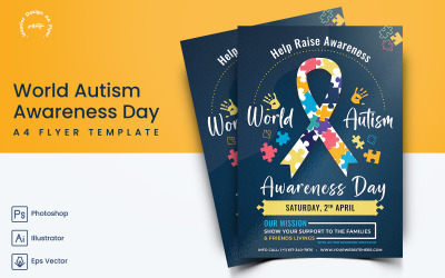 World Autism Awareness Day Flyer Print och Social Media Mall