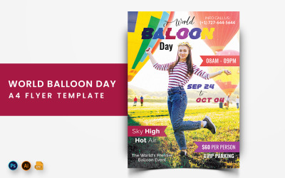 World Balloon Day Flyer Print and Social Media Template