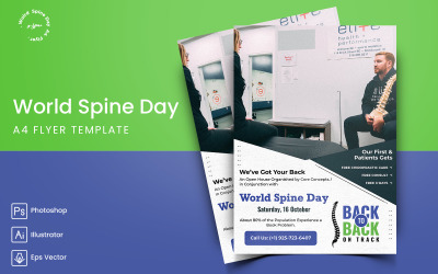 World Spine Day Flyer Print en Social Media Template