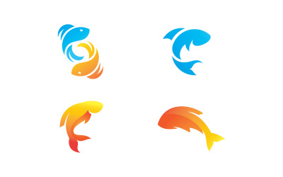 Balık Logo Simge Tasarım Vektör V9
