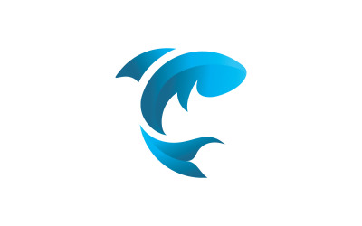 Fisk logotyp ikon design vektor v2