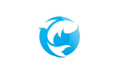 Fisk logotyp ikon design vektor V5