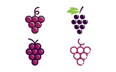 Grape Fruit Logo Ikon Design Vector V5