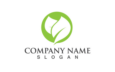 Green Eco Leaf Tree Nature Logo Vector Design V8