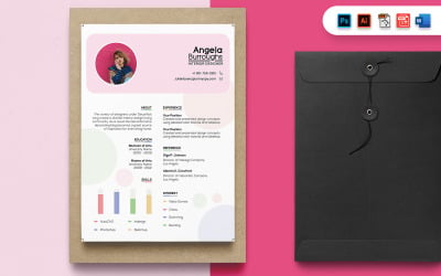 Interior Designer Minimal CV Resume A4 Print Template