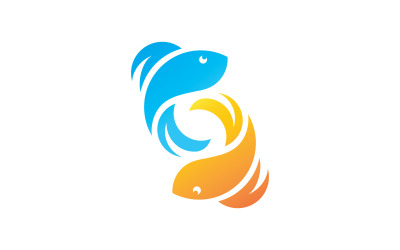 Pesce Icona Logo Design Vector V1
