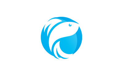 Pesce Logo Icona Design Vector V8