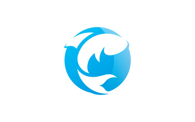Ryba Logo Ikona Projekt Wektor V5