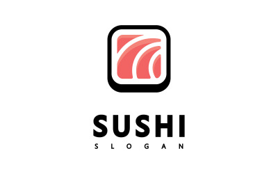 寿司标志图标设计矢量，日本食品标志符号 V4