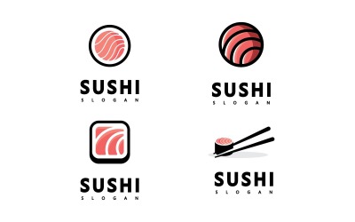 Sushi Icona Logo Design Vector, cibo giapponese Logo simbolo V5