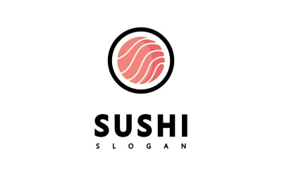 Sushi-logotypikondesignvektor, japansk matlogotypsymbol V1