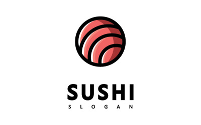 Sushi-logotypikondesignvektor, japansk matlogotypsymbol V3