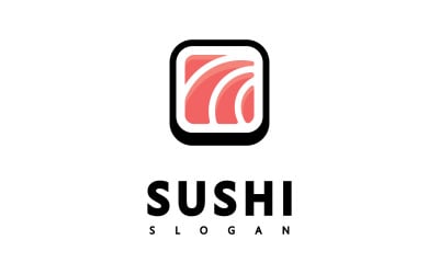 Vecteur de conception d&amp;#39;icône de logo de sushi, symbole de logo de nourriture japonaise V4