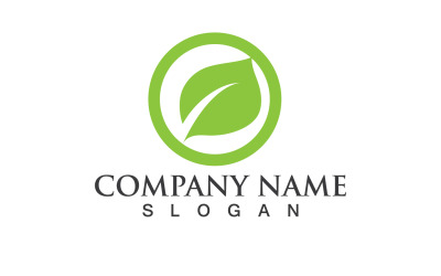 Verde Eco Foglia Albero Natura Logo Vector Design V14