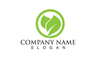 Verde Eco Foglia Albero Natura Logo Vector Design V3