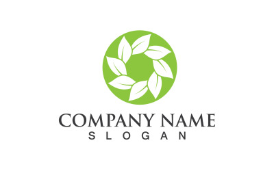 Verde Eco Foglia Albero Natura Logo Vector Design V6