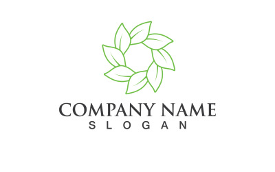 Green Eco Leaf Tree Nature Logo Vector Design V94