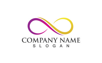 Infinito diseño logotipo y símbolo Vector V2