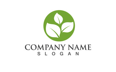 Verde Eco Foglia Albero Natura Logo Vector Design V33