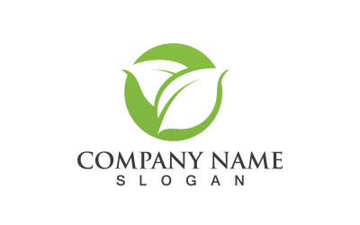 Verde Eco Foglia Albero Natura Logo Vector Design V45
