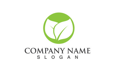 Verde Eco Foglia Albero Natura Logo Vector Design V52