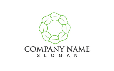 Verde Eco Foglia Albero Natura Logo Vector Design V84