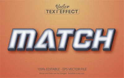 Матч – текстовий ефект для редагування, стиль синього спортивного тексту, графічна ілюстрація