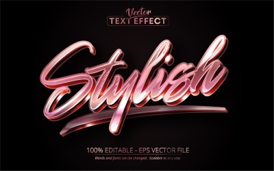 Stylish - Editable Text Effect, Shiny Rose Gold Text Style, Graphics Illustration