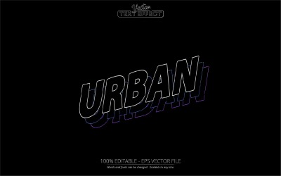 Urban - редактируемый текстовый эффект, минималистичный стиль текста, графическая иллюстрация