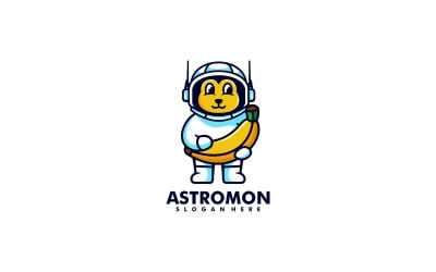 Astronaut mascotte logo ontwerp