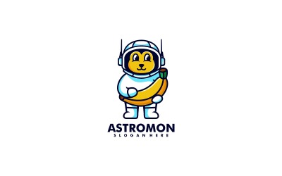Design de logotipo de mascote de astronauta
