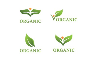 Foglia verde organico Logo Vector Symbol V10