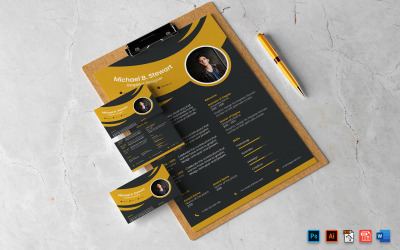 Graphiste CV CV A4 Modèle d&amp;#39;impression-02