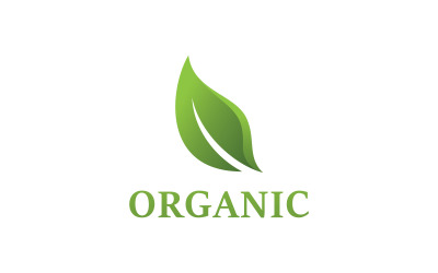 Grönt blad organisk logotyp vektorsymbol V4
