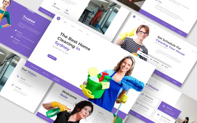 Plantilla de Google Sldies para presentación de Ijah del servicio de limpieza