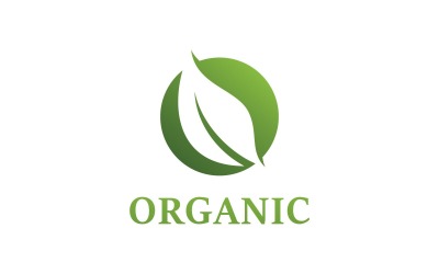 Símbolo de vector de logotipo orgánico de hoja verde V5