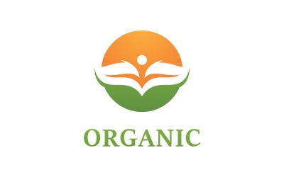 Zielony liść organiczny Logo Vector Symbol V7