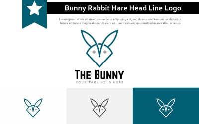 Bunny Rabbit Hare Head Simple Modern Line Logo