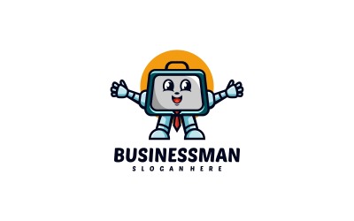 Logo mascotte semplice uomo d&amp;#39;affari