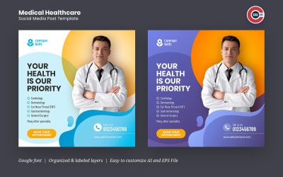 Medicinsk sociala medier banner mall