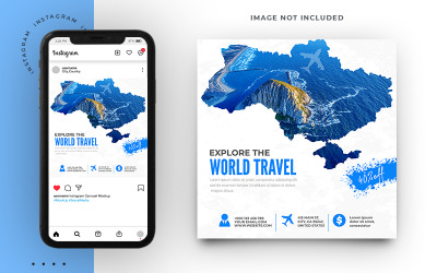 Bannière de publication Instagram pour la promotion des agences de voyages et de voyages