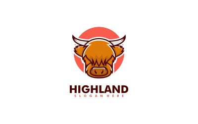 Design de logotipo de mascote simples de touro