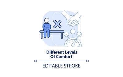 Différents niveaux d&amp;#39;icône de concept bleu clair de confort