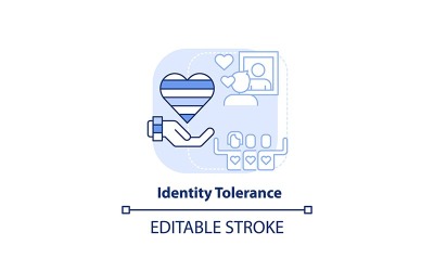 Ícone de conceito azul claro de tolerância de identidade