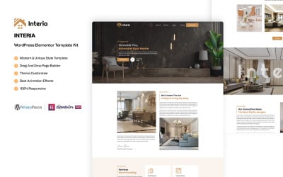 Interia – Architecture and Interior Design Services WordPress Elementor Template Kit